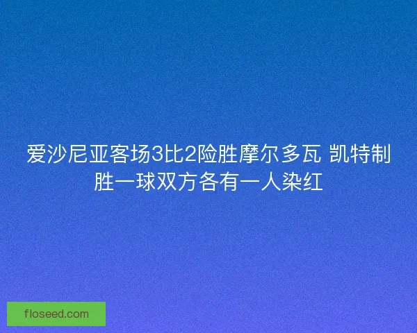爱沙尼亚客场3比2险胜摩尔多瓦 凯特制胜一球双方各有一人染红