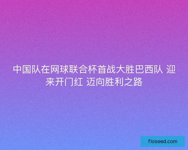 中国队在网球联合杯首战大胜巴西队 迎来开门红 迈向胜利之路
